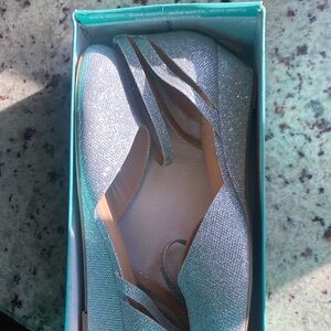 Cityclassified Silver Glitter D'Orsay Flats